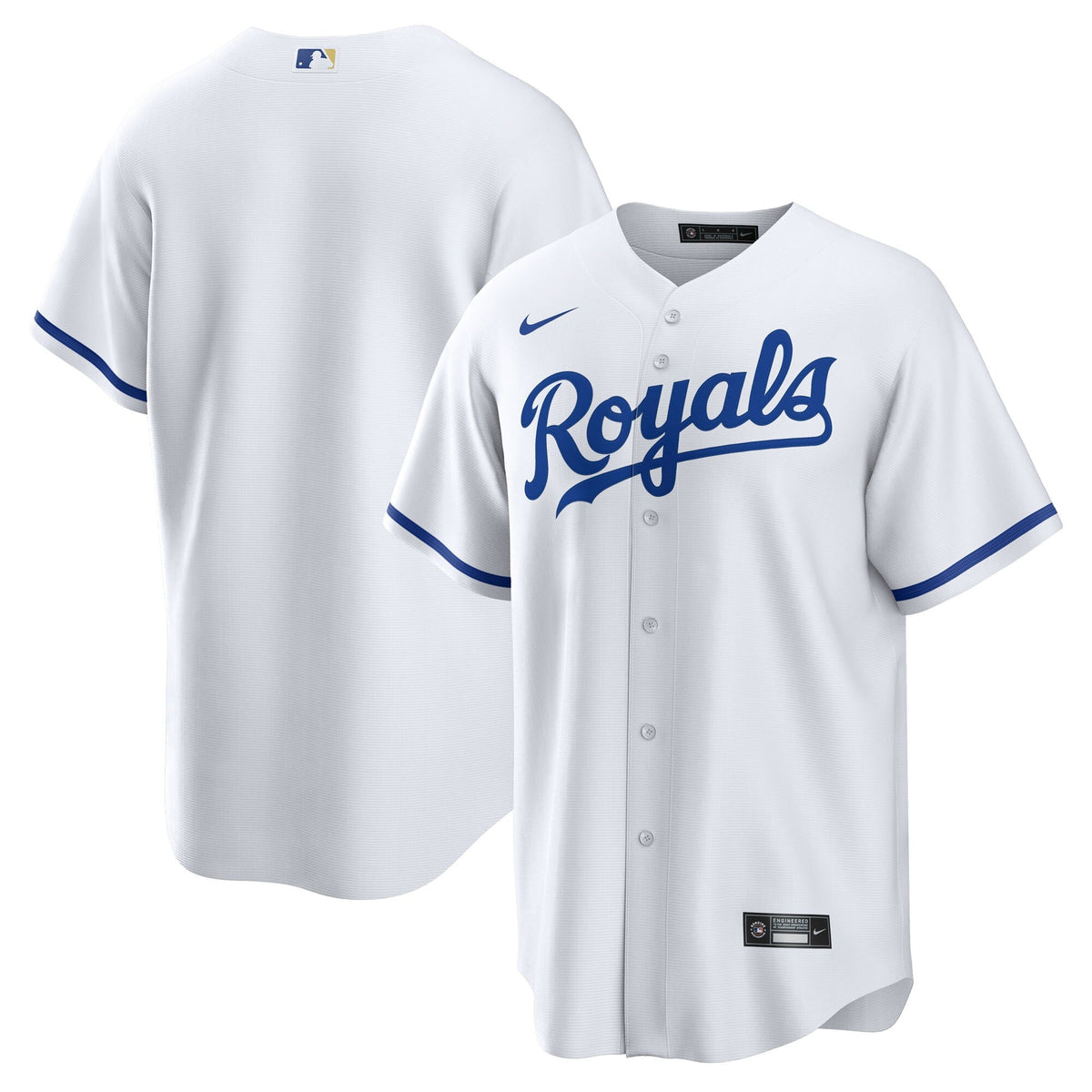 Kansas City Royals White Home Big & Tall Replica Jersey product image 1, provided for visual reference and product detail