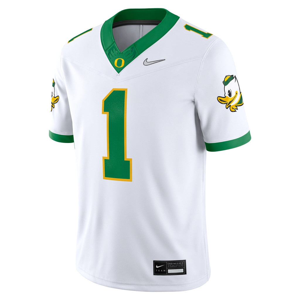 White Oregon Ducks Alternate Game Jersey product image 3, provided for visual reference and product detail review