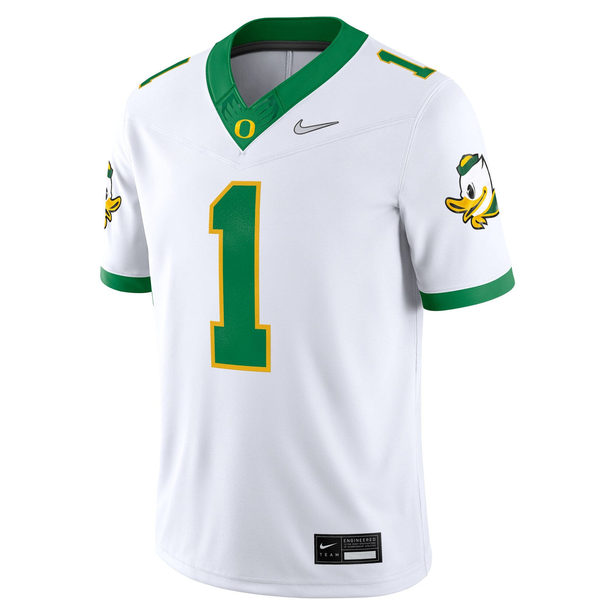White Oregon Ducks Alternate Game Jersey product image 3, provided for visual reference and product detail review