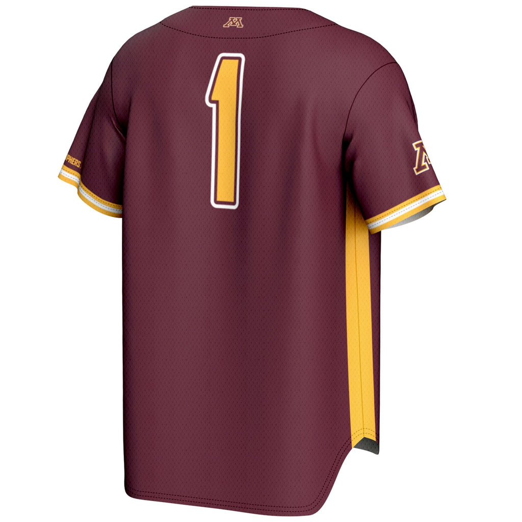 #1 Minnesota Golden Gophers Lightweight Baseball Jersey - Maroon product image 4, provided for visual reference and product