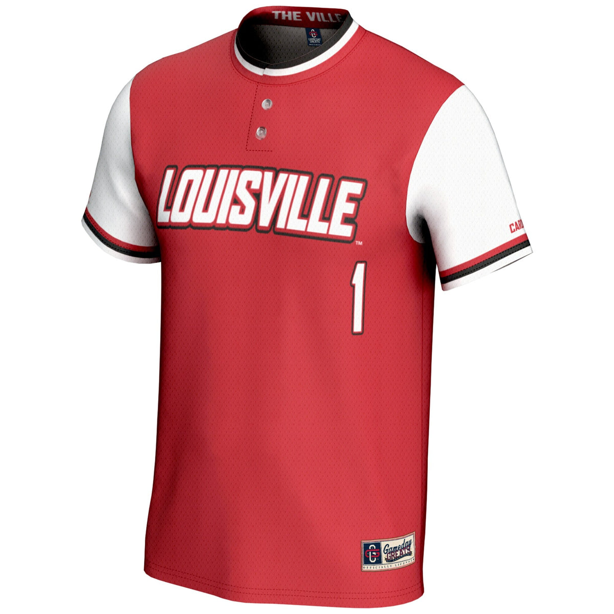#1 Louisville Cardinals Lightweight Softball Jersey - Red product image 3, provided for visual reference and product detail