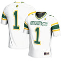 #1 NDSU Bison Endzone Football Jersey - White product image 1, provided for visual reference and product detail review