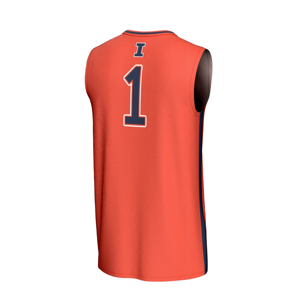 #1 Illinois Fighting Illini Lightweight Collegiate Basketball Fashion Jersey - Orange product image 4, provided for visual