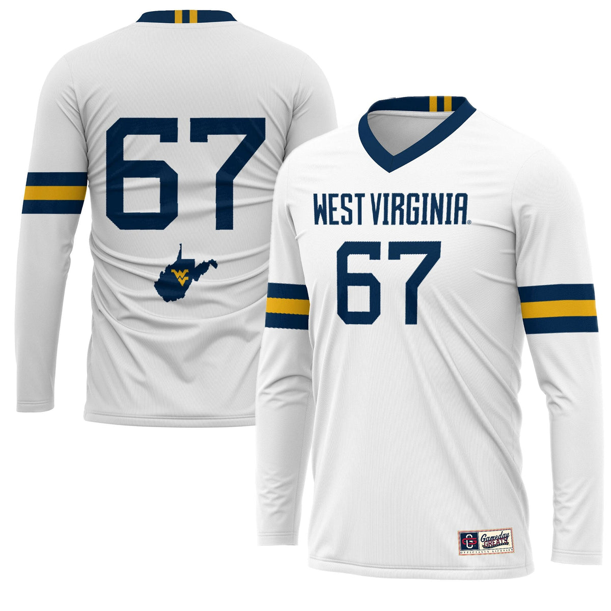 #1 West Virginia Mountaineers Lightweight Volleyball Jersey - White product image 1, provided for visual reference and