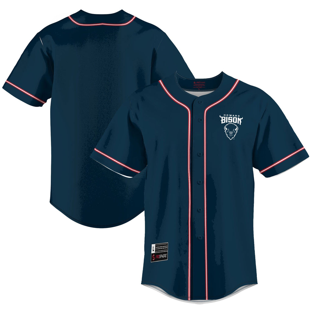 Howard Bison Lightweight Baseball Jersey - Blue product image 2, provided for visual reference and product detail review