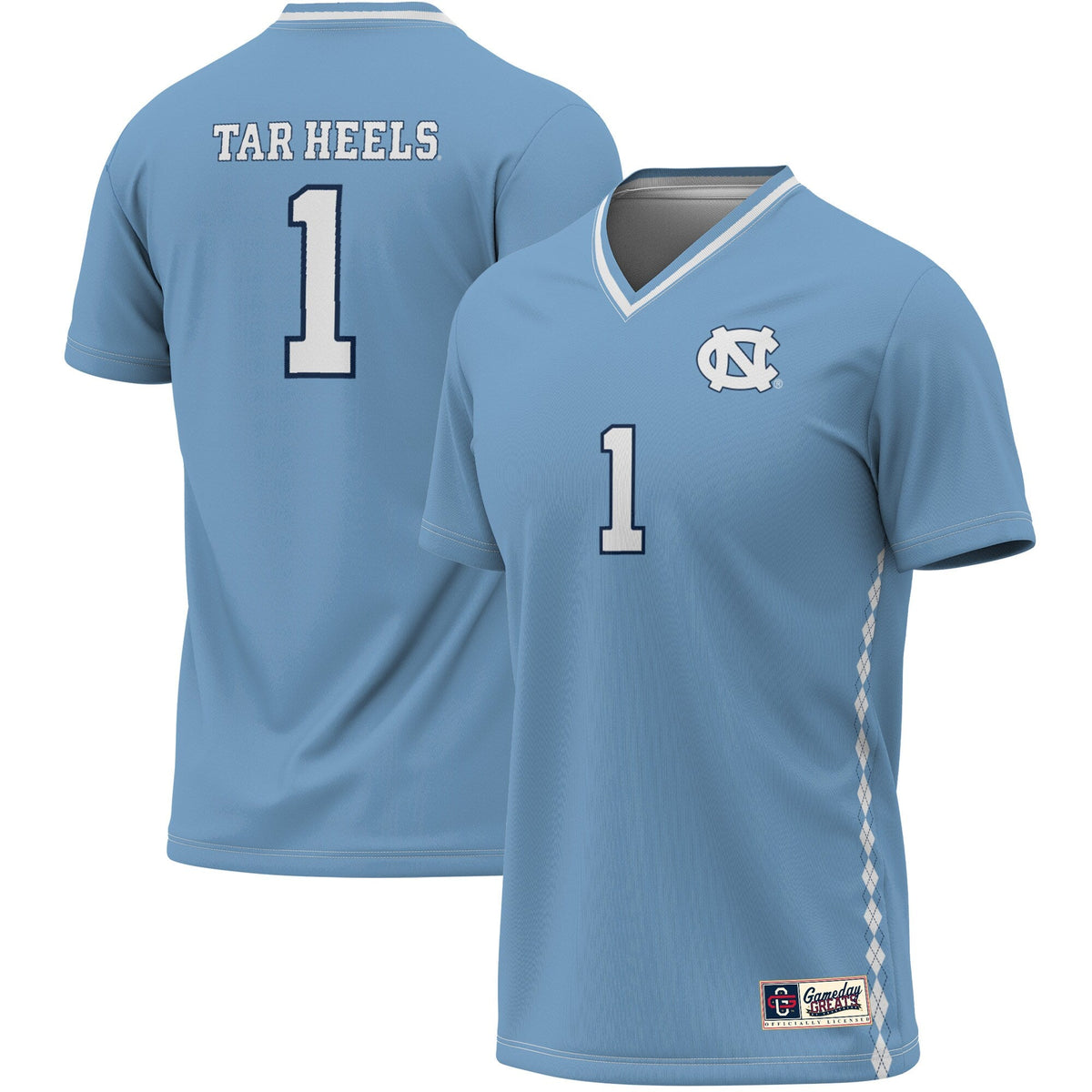 #1 North Carolina Tar Heels Lightweight Soccer Fashion Jersey - Carolina Blue product image 1, provided for visual reference
