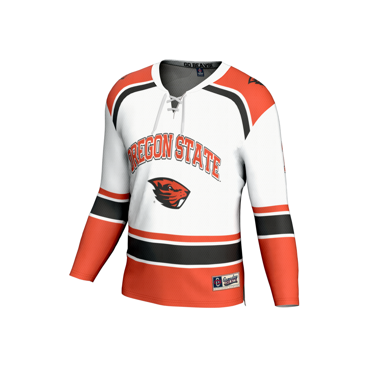 #1 Oregon State Beavers Lightweight Hockey Fashion Jersey - White product image 3, provided for visual reference and product