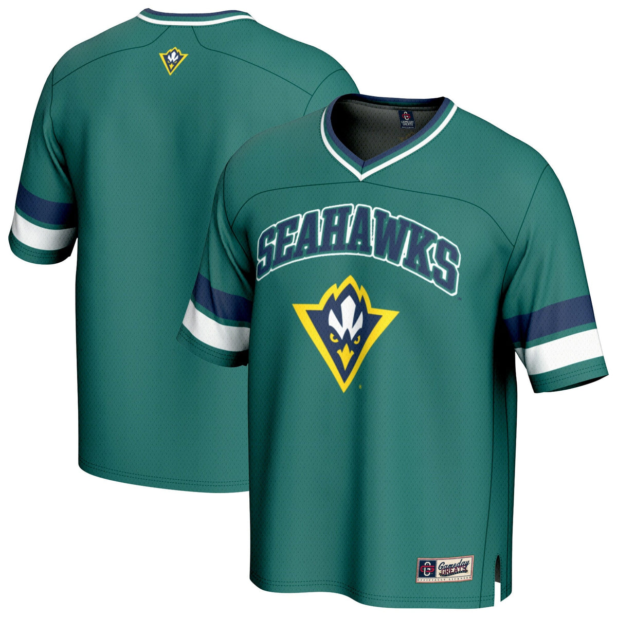 UNC Wilmington Seahawks Football Jersey - Teal product image 2, provided for visual reference and product detail review
