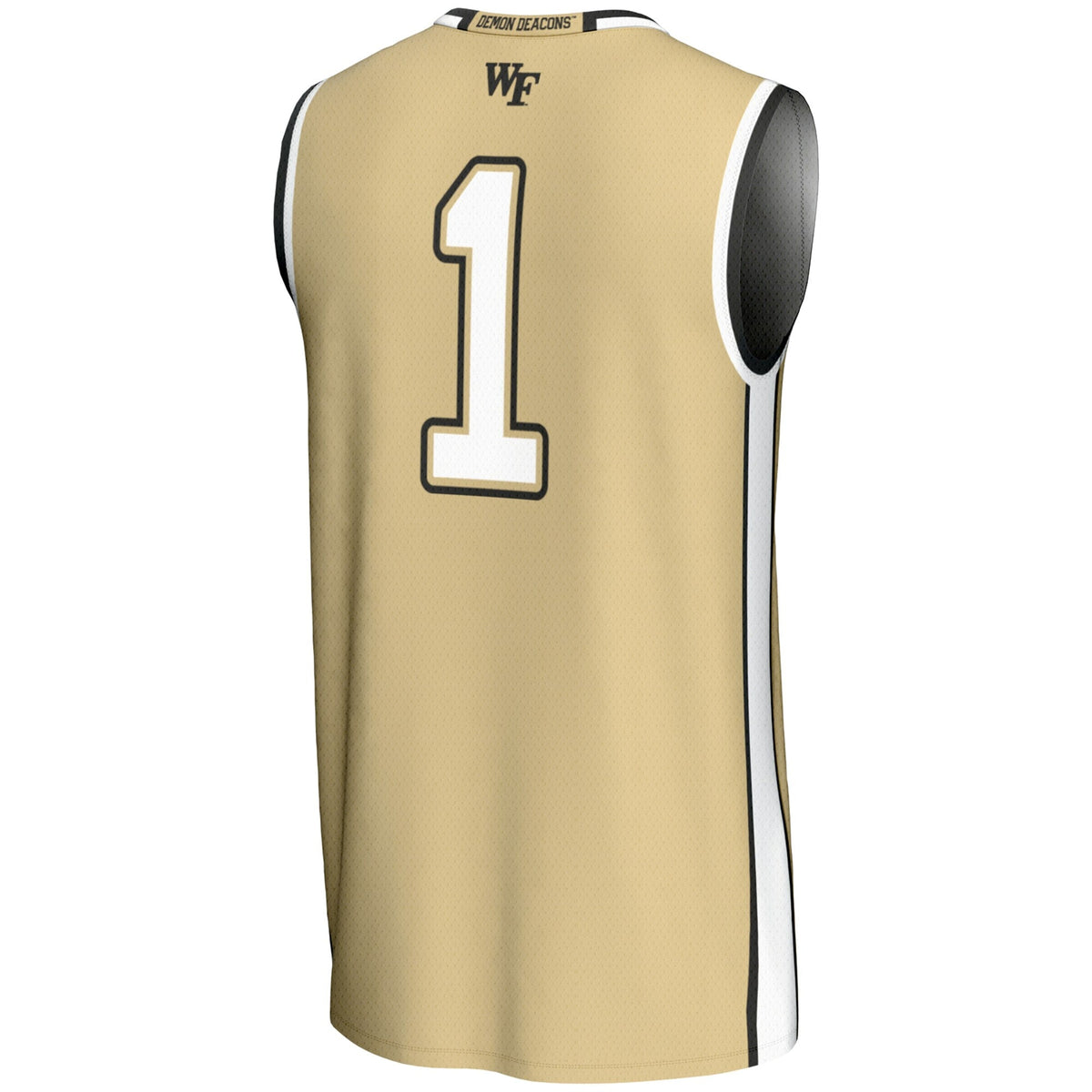 #1 Wake Forest Demon Deacons Lightweight Basketball Jersey - Gold product image 4, provided for visual reference and product