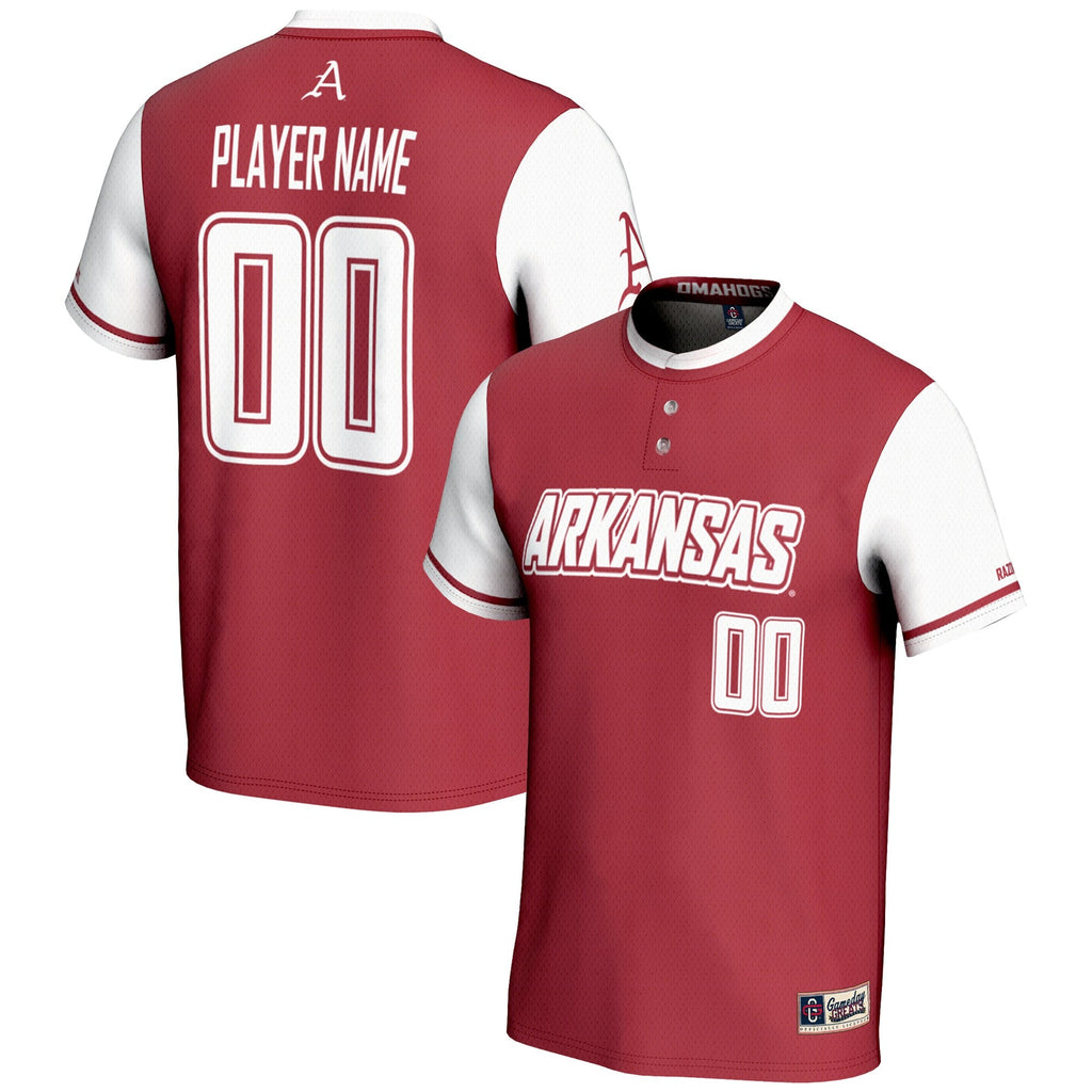 Arkansas Razorbacks NIL Pick-A-Player Lightweight Softball Jersey - Red product image 1, provided for visual reference and