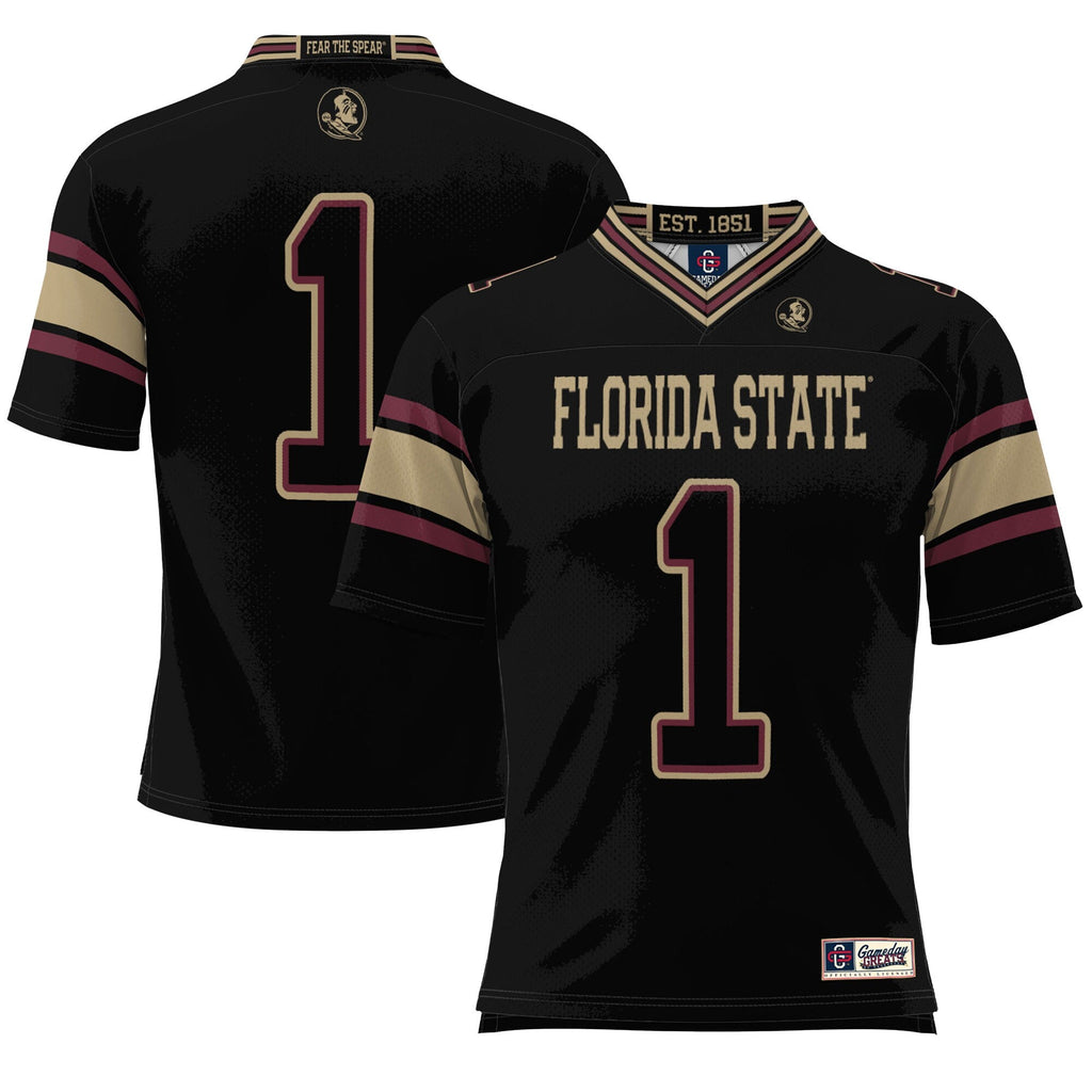 #1 Florida State Seminoles Endzone Football Jersey - Black product image 2, provided for visual reference and product detail