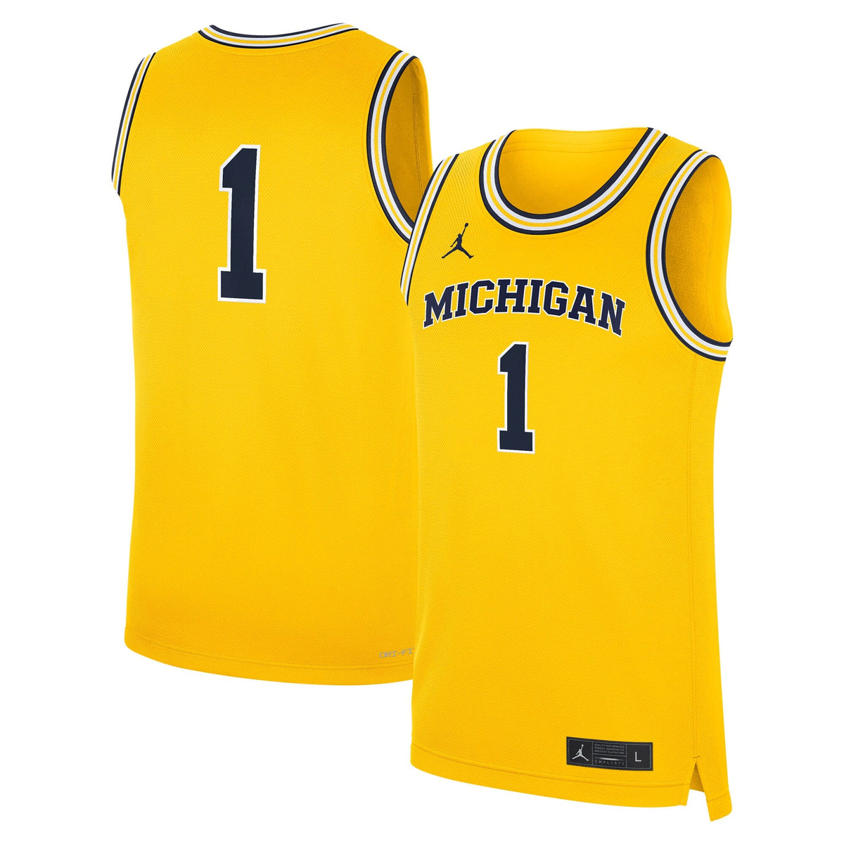 #1 Maize Michigan Wolverines Alternate Replica Jersey product image 1, provided for visual reference and product detail