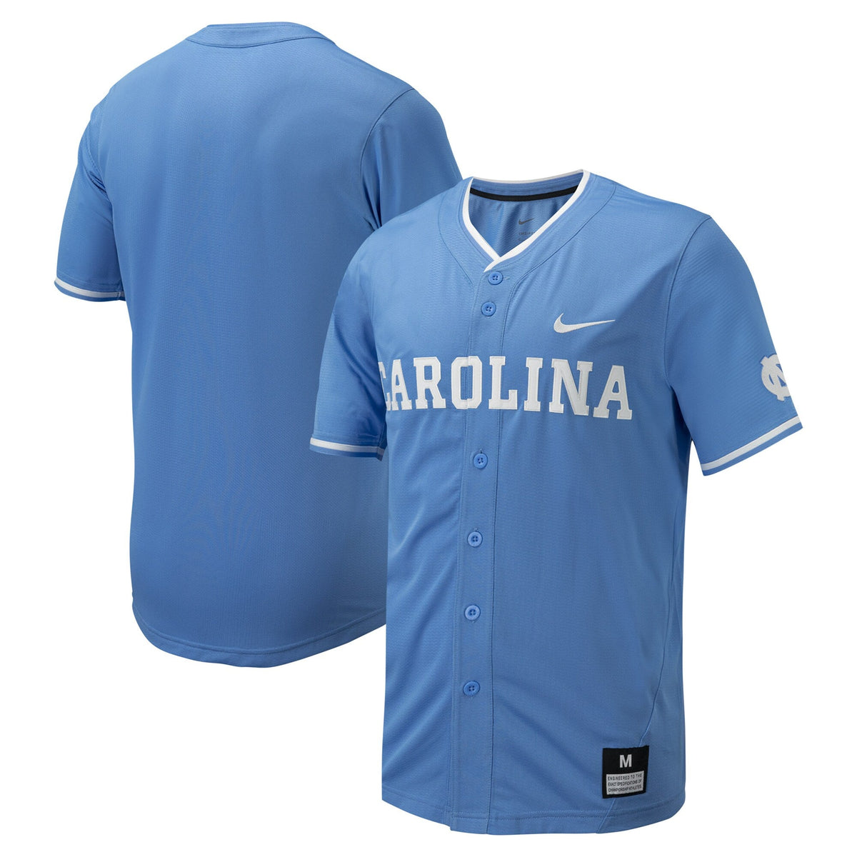 Carolina Blue North Carolina Tar Heels Replica Full-Button Baseball Jersey product image 1, provided for visual reference