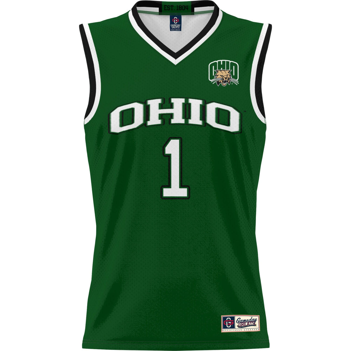#1 Ohio Bobcats Lightweight Basketball Jersey - Green product image 3, provided for visual reference and product detail
