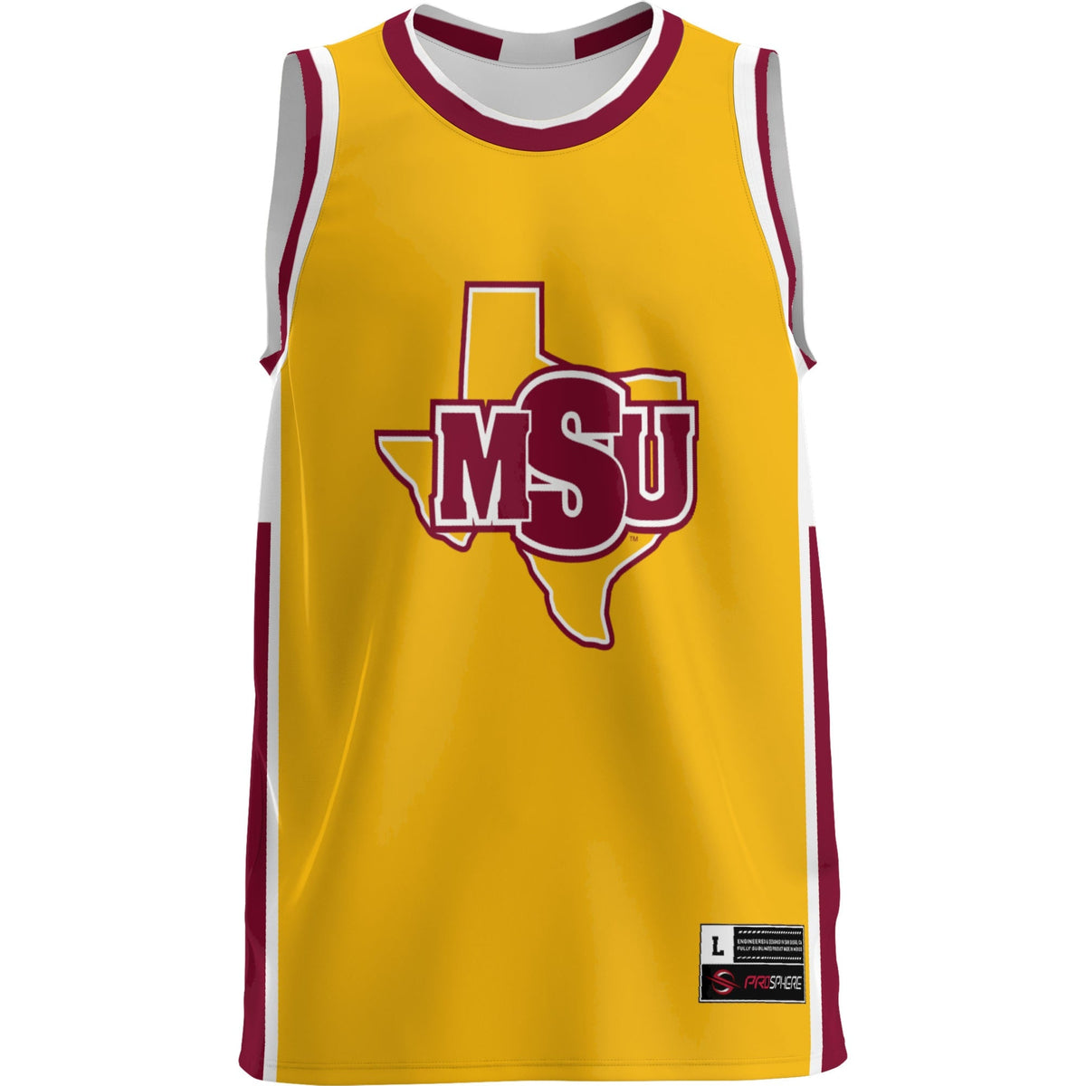 Midwestern State Mustangs Lightweight Basketball Jersey - Maroon product image 3, provided for visual reference and product