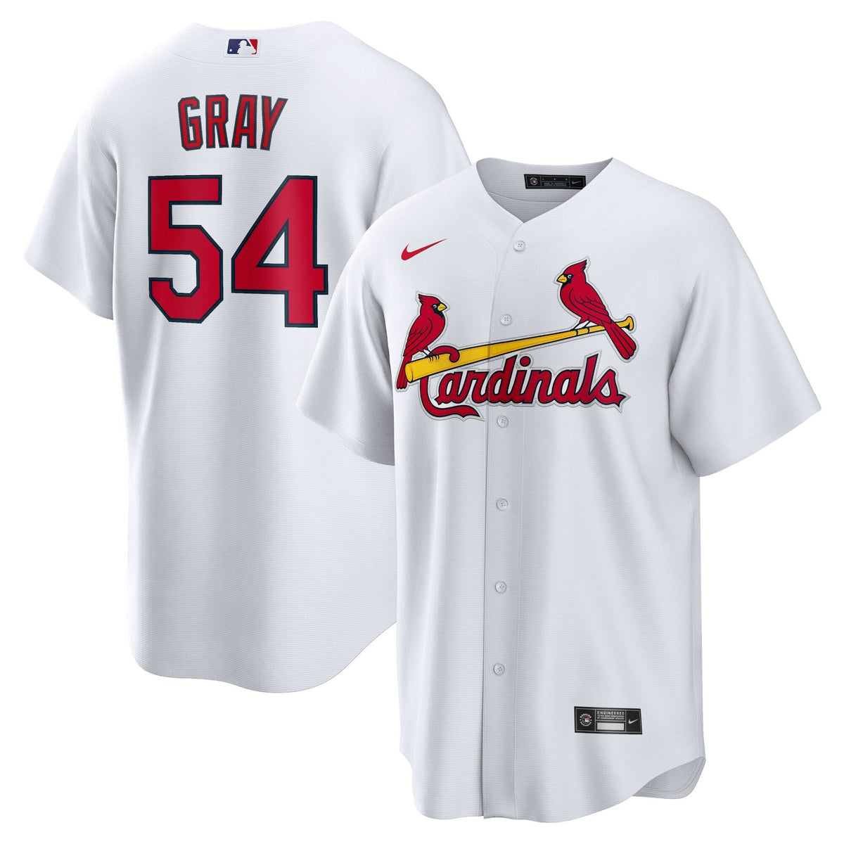 St. Louis Cardinals Sonny Gray White Home Replica Jersey product image 2, provided for visual reference and product detail