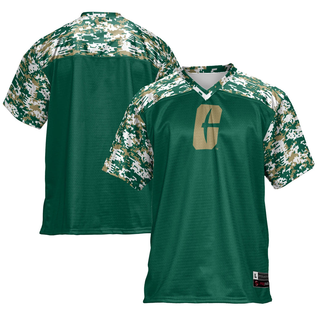 Charlotte 49ers Football Jersey - Green product image 2, provided for visual reference and product detail review