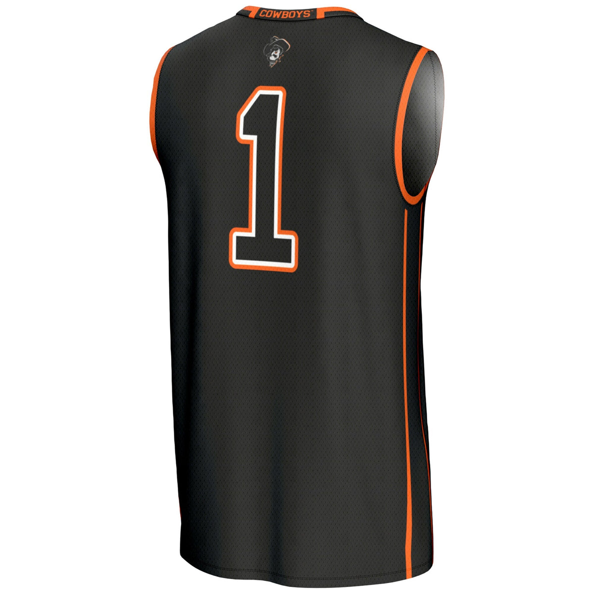 #1 Oklahoma State Cowboys Lightweight Basketball Jersey - Black product image 4, provided for visual reference and product