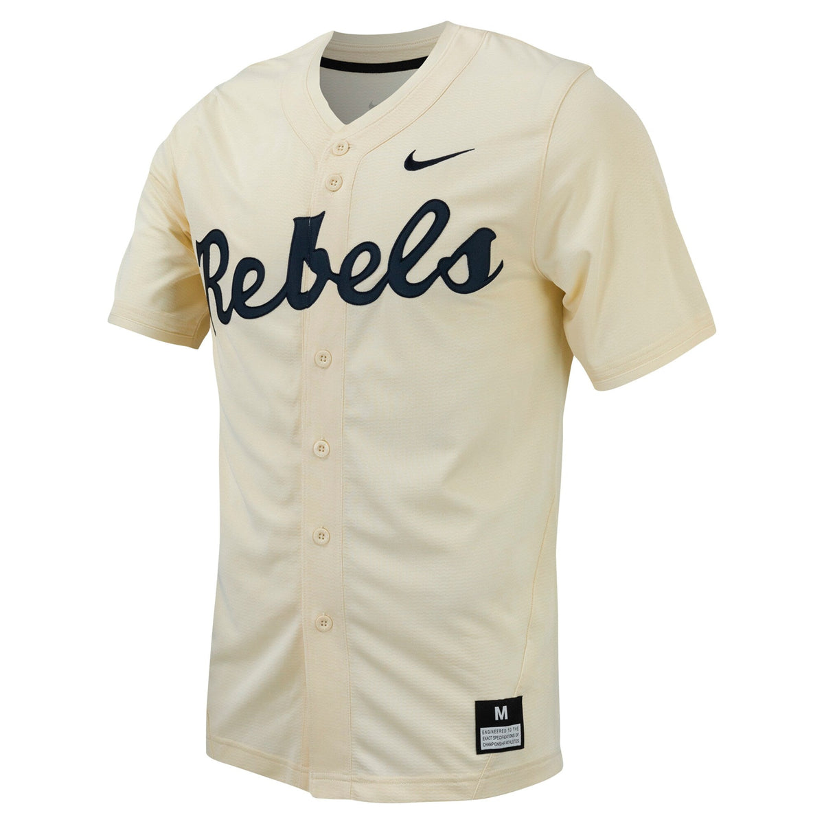 Cream Ole Miss Rebels Replica Full-Button Baseball Jersey product image 3, provided for visual reference and product detail