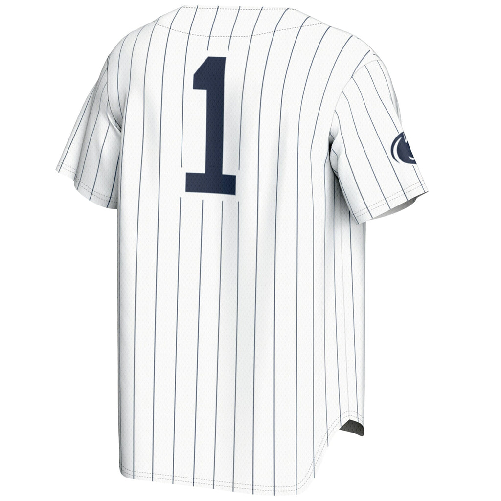 #1 Penn State Nittany Lions Lightweight Baseball Fashion Jersey - White product image 4, provided for visual reference and