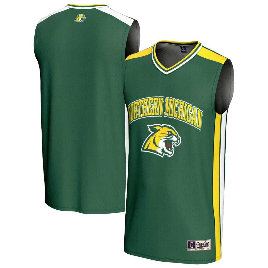 Northern Michigan Wildcats Spirit Basketball Jersey - Green product image 1, provided for visual reference and product