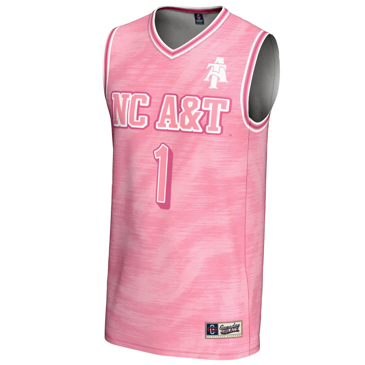#1 North Carolina A&T Aggies Lightweight Basketball Jersey - Pink product image 3, provided for visual reference and product