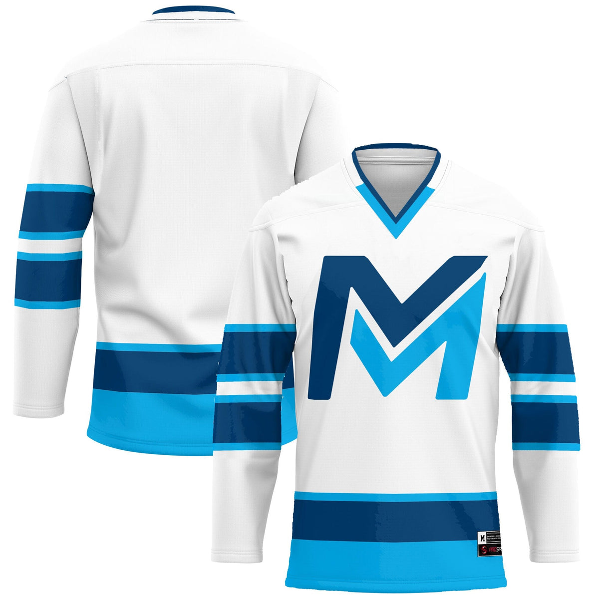 Mid Michigan College Hockey Jersey - White product image 2, provided for visual reference and product detail review