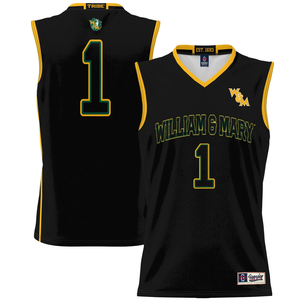 #1 William & Mary Tribe Lightweight Basketball Jersey - Black product image 1, provided for visual reference and product