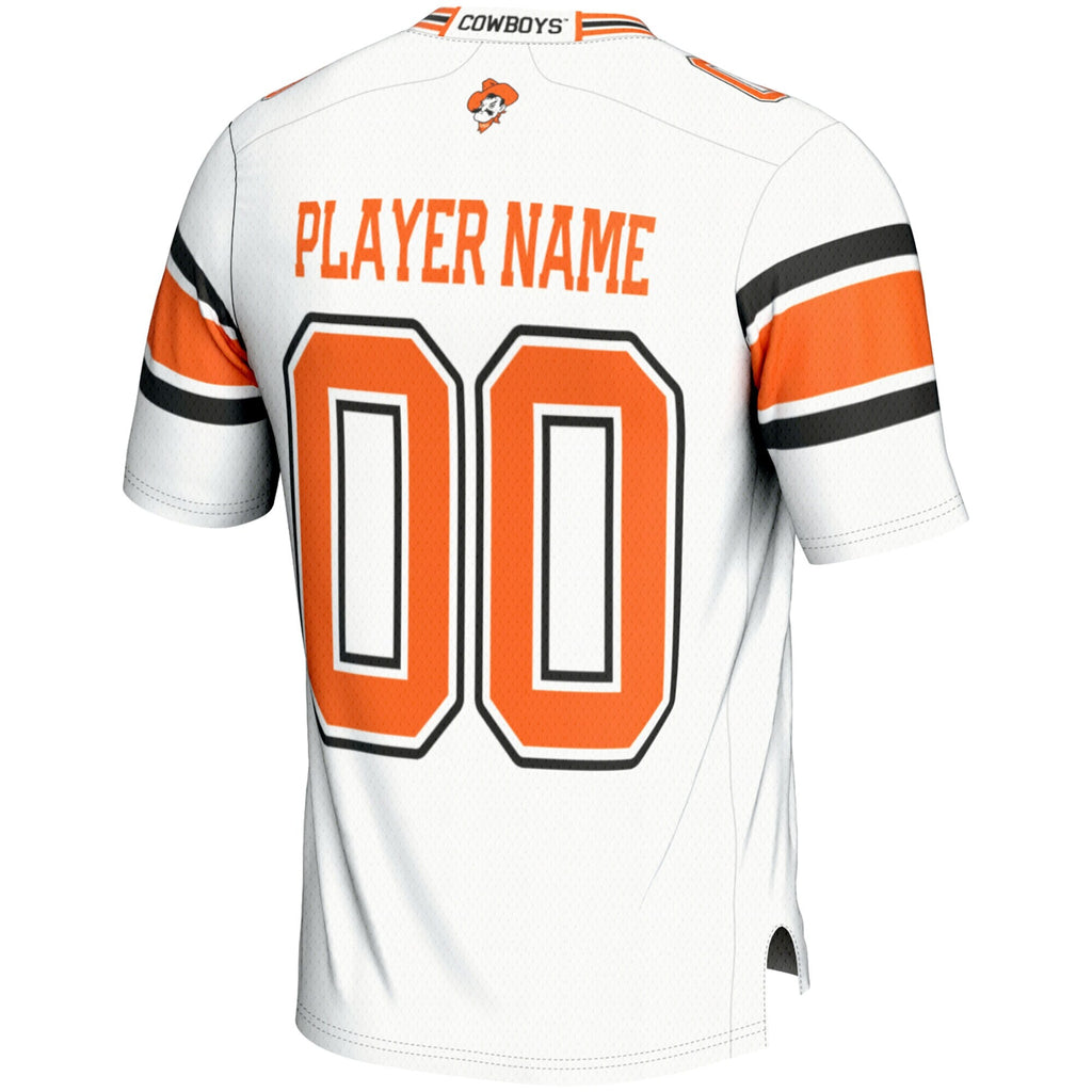 Oklahoma State Cowboys NIL Pick-A-Player Football Jersey - White product image 4, provided for visual reference and product