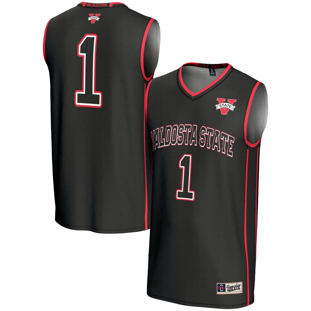 #1 Valdosta State Blazers Lightweight Basketball Jersey - Black product image 1, provided for visual reference and product