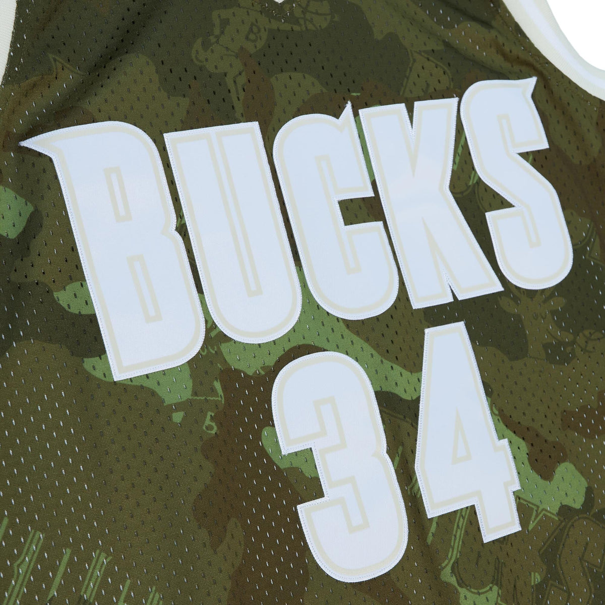 Milwaukee Bucks NBA Ray Allen 2000 Ghost Green Camo Swingman Jersey product image 4, provided for visual reference and