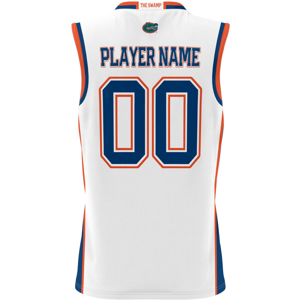 Florida Gators NIL Pick-A-Player Lightweight Basketball Jersey - White product image 4, provided for visual reference and