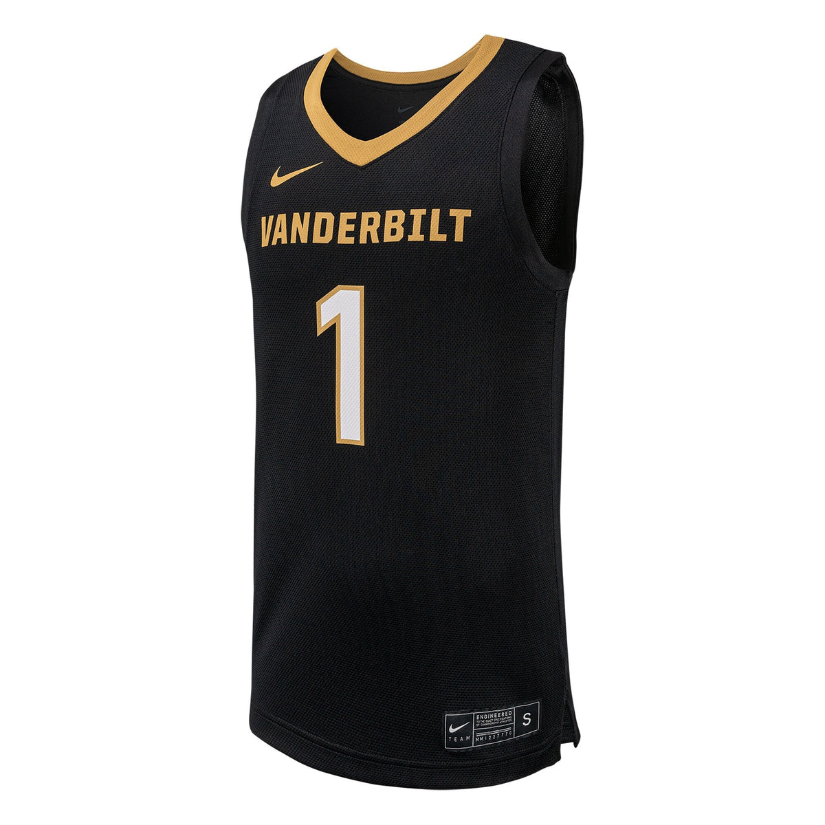 #1 Vanderbilt Commodores Replica Basketball Jersey - Black product image 3, provided for visual reference and product detail