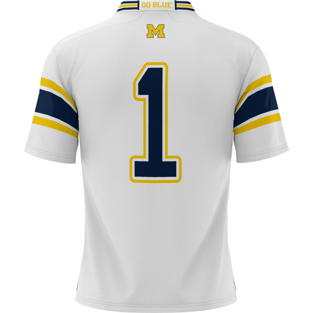 #1 Michigan Wolverines Football Jersey - White product image 4, provided for visual reference and product detail review