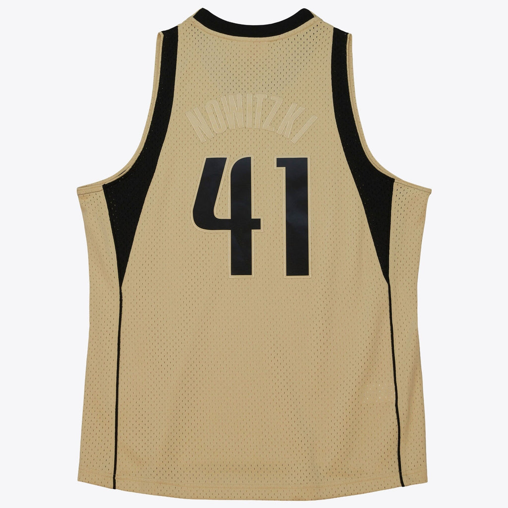 Dallas Mavericks Dirk Nowitzki 2010 Swingman Jersey - Khaki product image 4, provided for visual reference and product