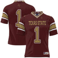 #1 Texas State Bobcats Football Jersey - Maroon product image 1, provided for visual reference and product detail review