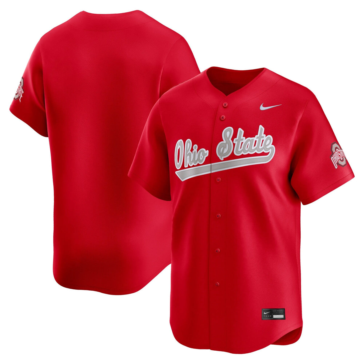 Scarlet Ohio State Buckeyes Baseball Limited Jersey product image 2, provided for visual reference and product detail review