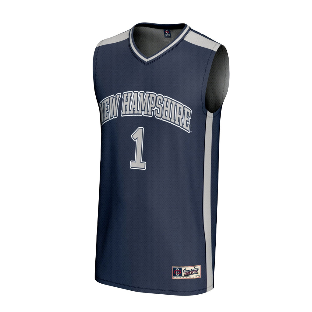 #1 New Hampshire Wildcats Lightweight Collegiate Basketball Fashion Jersey - Navy product image 3, provided for visual
