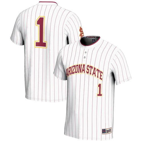#1 Arizona State Sun Devils Lightweight Softball Jersey - White product image 1, provided for visual reference and product