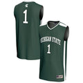 #1 Michigan State Spartans Lightweight Collegiate Basketball Fashion Jersey - Green product image 1, provided for visual