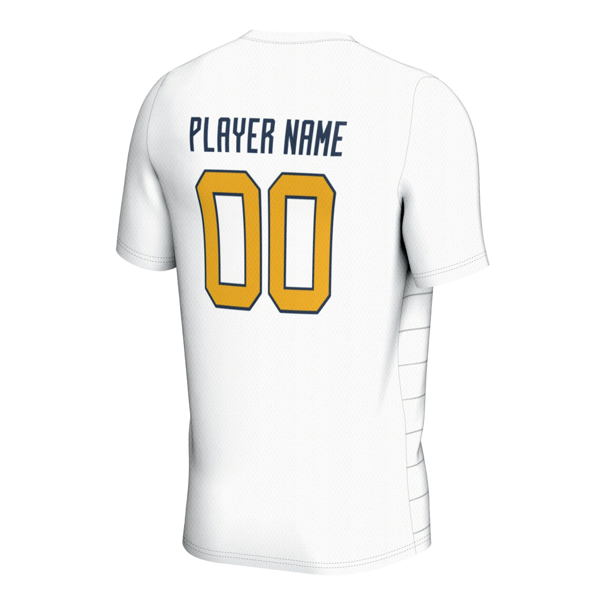 West Virginia Mountaineers Pick-A-Player NIL Lightweight Soccer Jersey - White product image 4, provided for visual