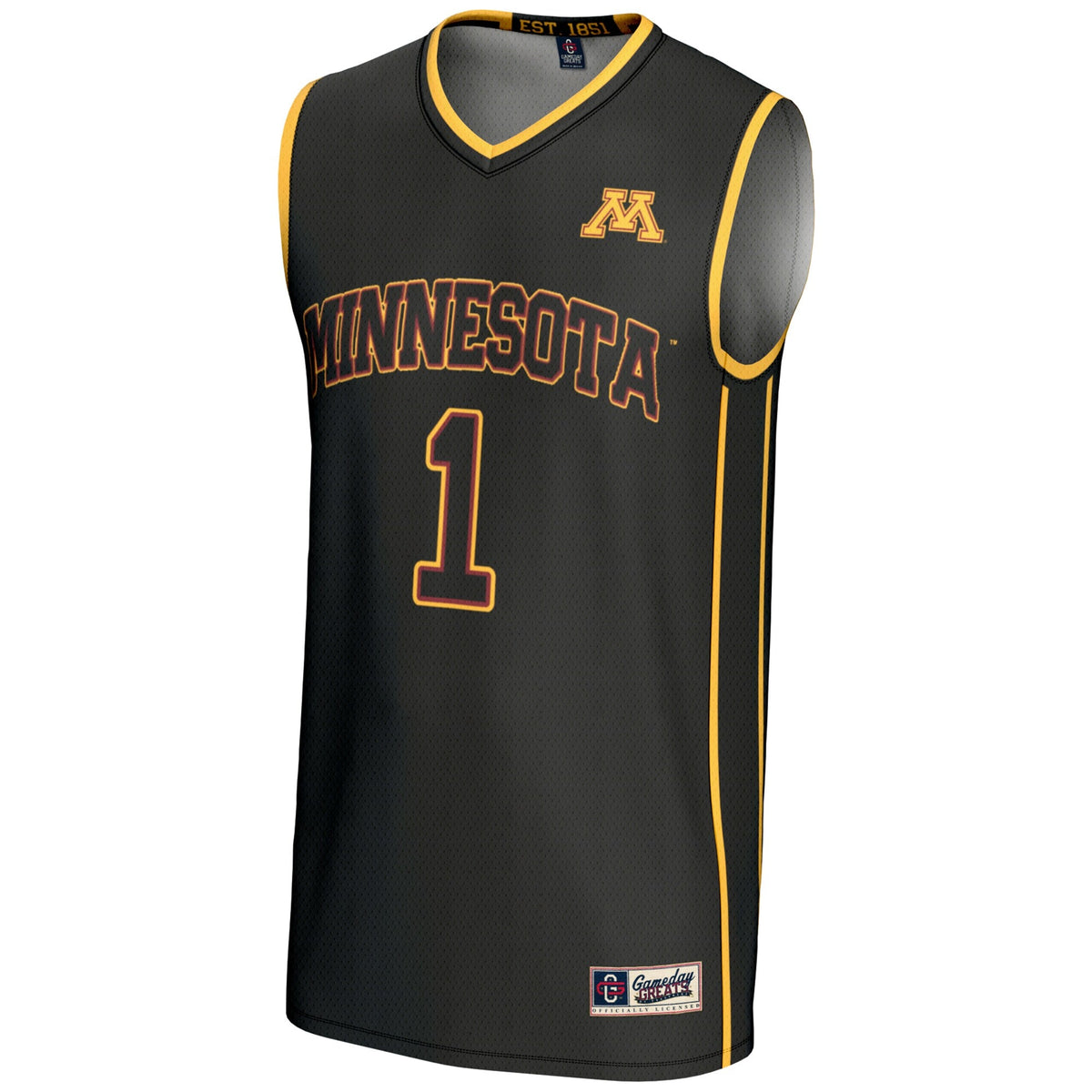 #1 Minnesota Golden Gophers Lightweight Basketball Jersey - Black product image 3, provided for visual reference and product