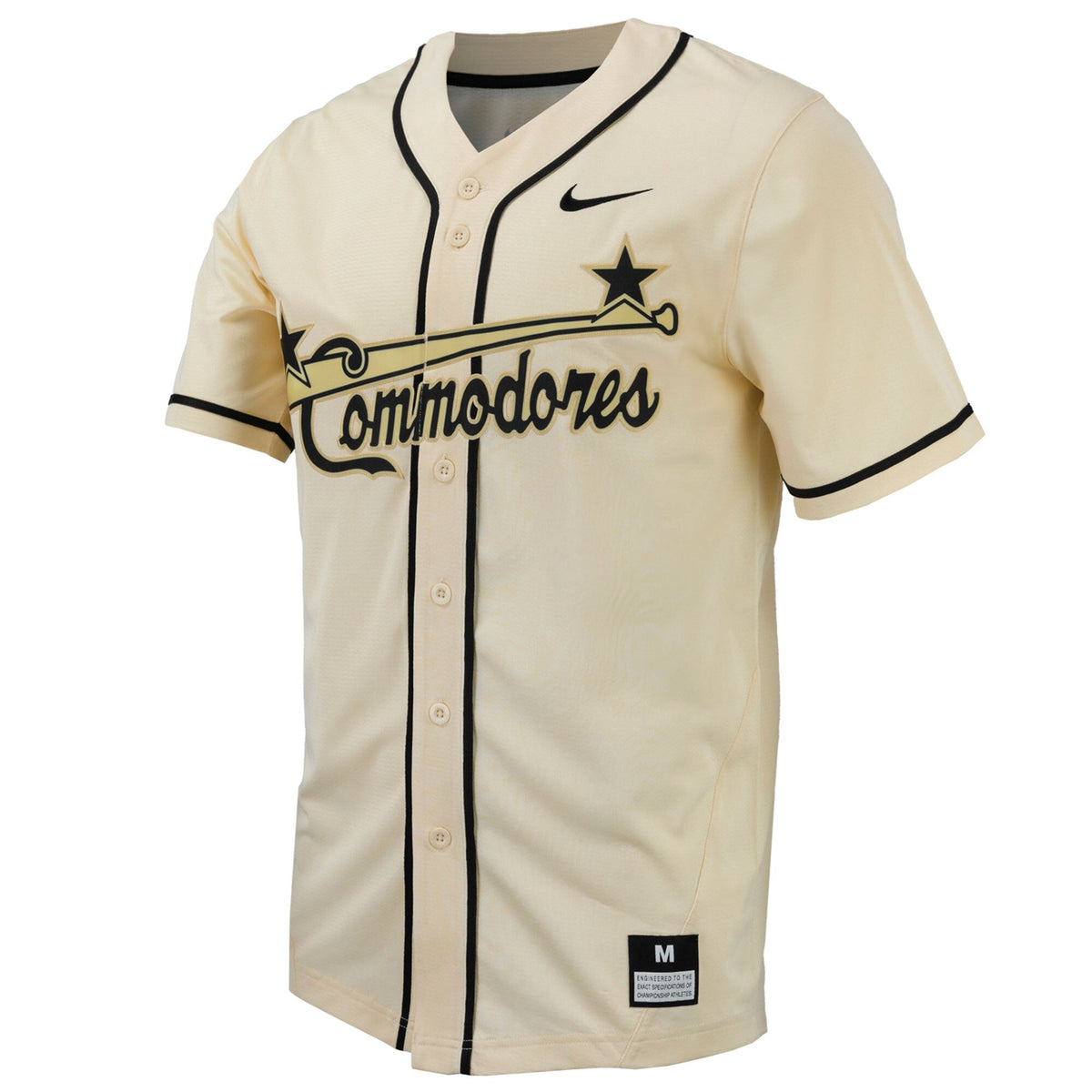 Natural Vanderbilt Commodores Replica Full-Button Baseball Jersey product image 3, provided for visual reference and product