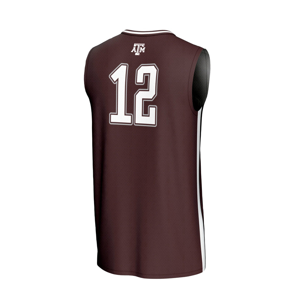 #12 Texas A&M Aggies Lightweight Basketball Fashion Jersey - Maroon product image 4, provided for visual reference and