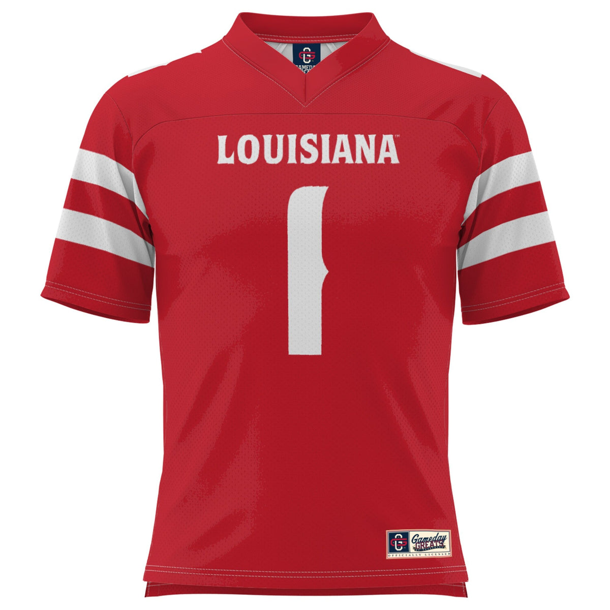 #1 Louisiana Ragin' Cajuns Football Jersey - Red product image 3, provided for visual reference and product detail review