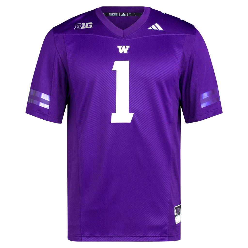 #1 Washington Huskies Premier Football Jersey - Purple product image 3, provided for visual reference and product detail
