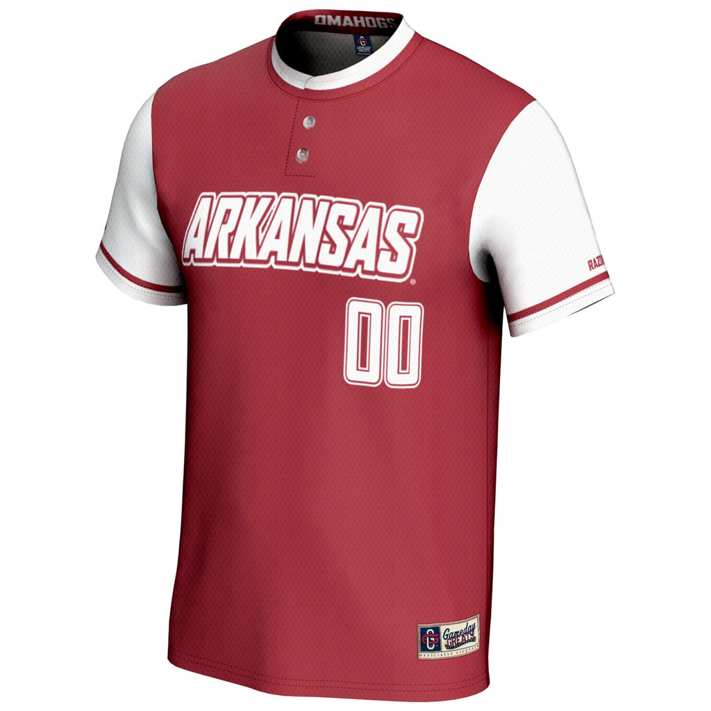 Arkansas Razorbacks NIL Pick-A-Player Lightweight Softball Jersey - Red product image 3, provided for visual reference and