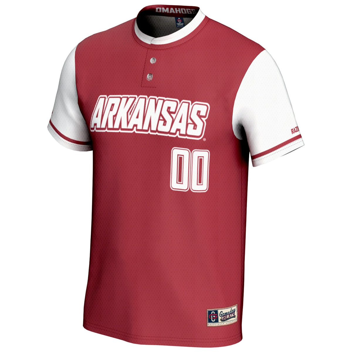 Arkansas Razorbacks NIL Pick-A-Player Lightweight Softball Jersey - Red product image 3, provided for visual reference and