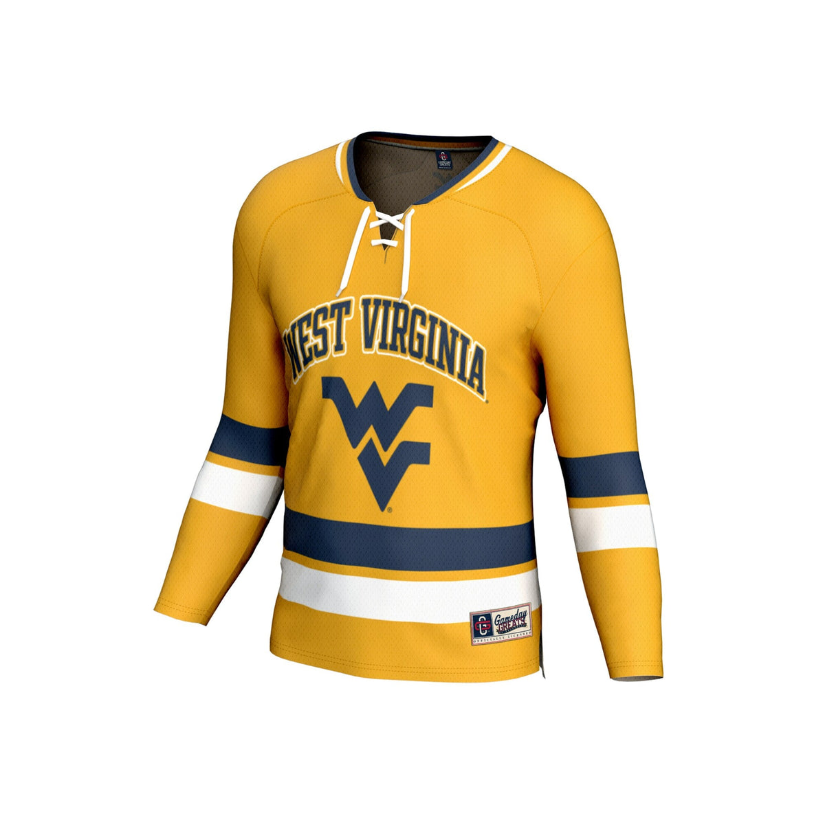 West Virginia Mountaineers Spirit Hockey Jersey - Gold product image 3, provided for visual reference and product detail
