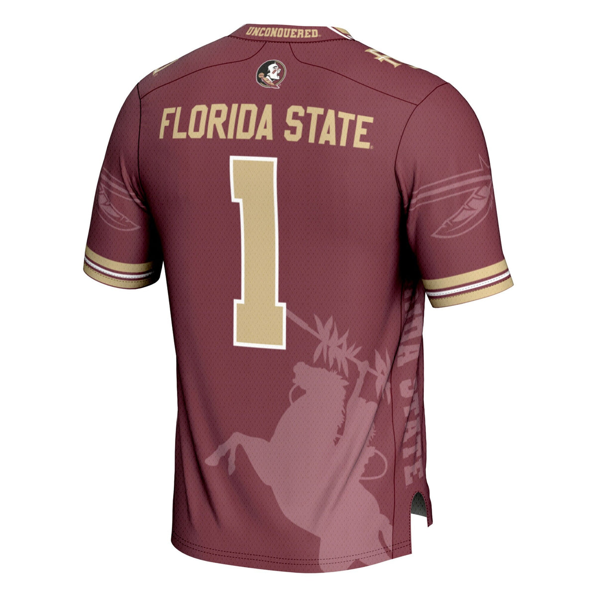 #1 Florida State Seminoles Icon Print Football Fashion Jersey - Garnet product image 4, provided for visual reference and